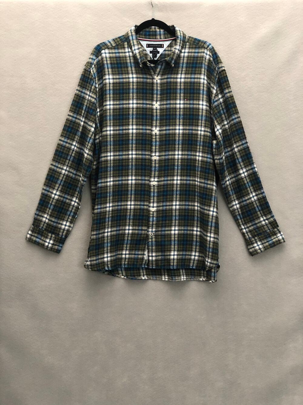 Tommy Hilfiger Button-Down Shirt Regular Fit Flannel Men's XXL NEW